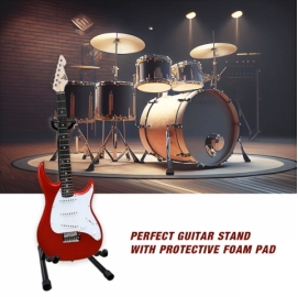  Guitar Stand Black Folding Metal Electric Acoustic Free Standing A Frame Stand MKJ-09