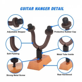 Guitar Hanger Wall Mount Hooks Stand for Bass Electric Acoustic Guitar Ukulele MKJ-17