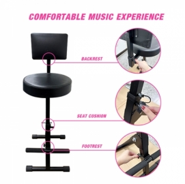 Guitar Stool Adjustable Stool Musician Drum Throne with Backrest MKJ-08